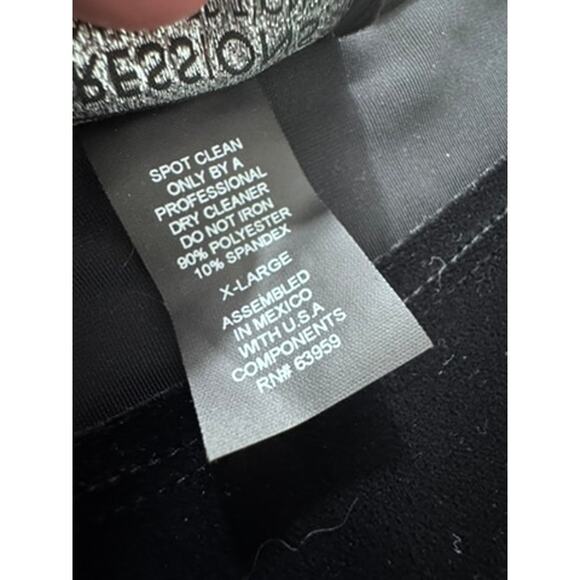 Y2K Black Velvet Dress Sparkly Roses Dark Romance Vampire Goth‎ Dark Fairy SZ XL - Picture 7 of 9